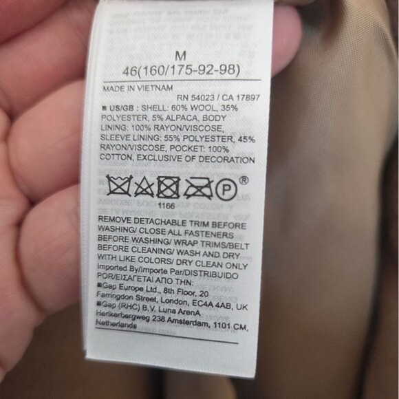 NEW Banana Republic Sunday Coat Classic Camel Wool Alpaca Trench Coat MobWife M - Picture 10 of 11